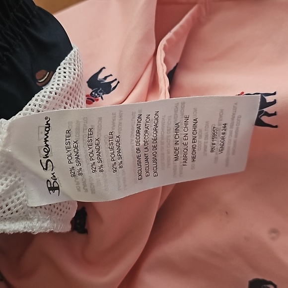 Ben Sherman Pink Blossom Bulldog Men's Size Medium Swim Trunks - Picture 6 of 10